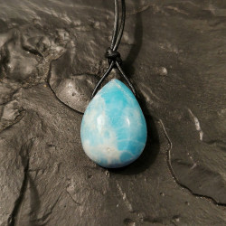 Aragonite bleue - pendentif pièce unique 4 - 5e chakra de Catalogue pierres et cristaux