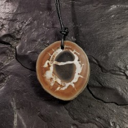 Pendentif de septaria monté en bronze 2
