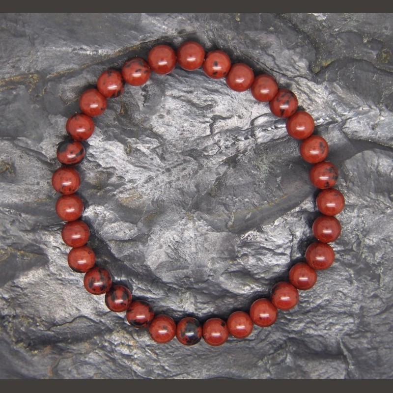 Obsidienne acajou - Bracelet perles 6mm - 1er chakra de Bracelets