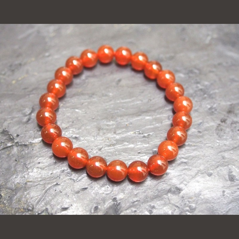 Cornaline - Bracelet perles 8mm - 2e chakra de Catalogue pierres et cristaux