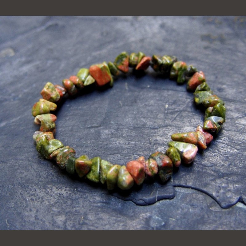 Unakite - Bracelet baroque - chakra pistache de Bracelets