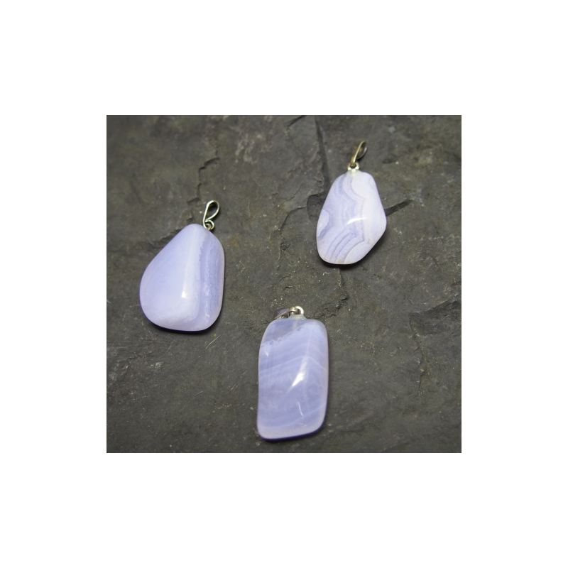 Calcédoine bleue - pendentif - 5e chakra de Catalogue pierres et cristaux