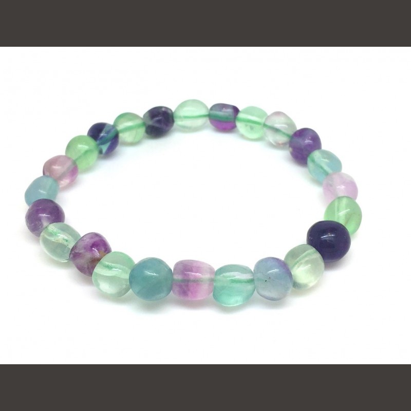 Fluorite - Bracelet perles roulées - 6e chakra de Bracelets
