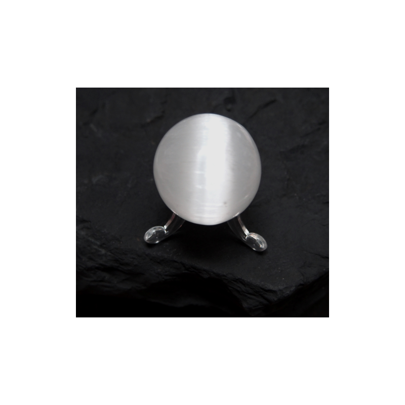 Sélénite - sphère 4cm - 6e chakra de Pierres du 6ème chakra