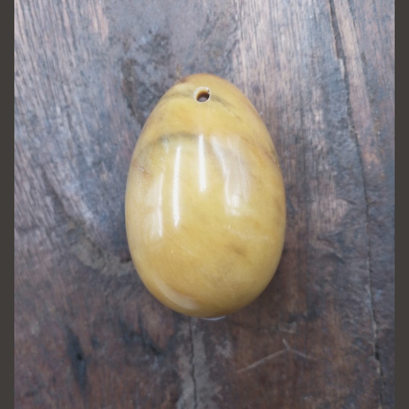 Quartz jaune - Œuf de yoni M percé - 3ème chakra de Œufs de Yoni - lithothérapie