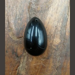 Obsidienne noire - Œuf de yoni M percé - chakra bordeaux de Pierres du chakra bordeaux