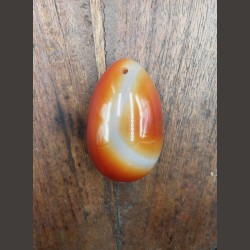 Œuf de cornaline S percé - 2ème chakra de Pierres du 2ème chakra