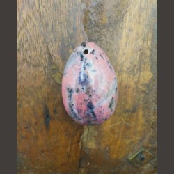 Rhodonite - Œuf de yoni M percé - 4ème chakra de Pierres du 4ème chakra