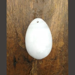 Jade Blanc - Œuf de yoni M percé - 6ème chakra de Pierres du 6ème chakra