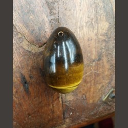 Œuf de œil de tigre S percé - 3ème chakra de Pierres du 3ème chakra