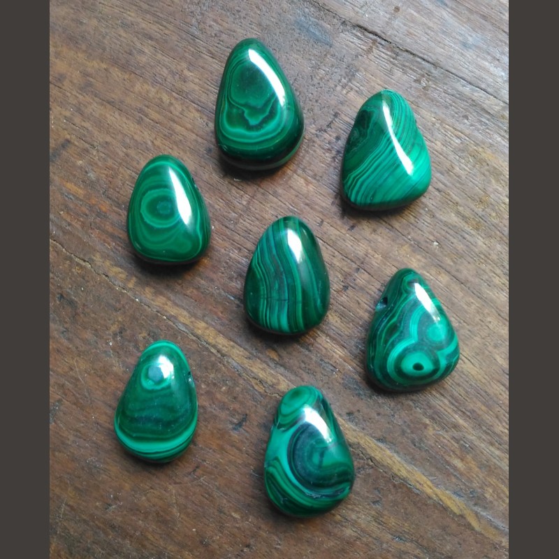 Malachite - pendentif percé - 4è chakra de Pierres du 4ème chakra