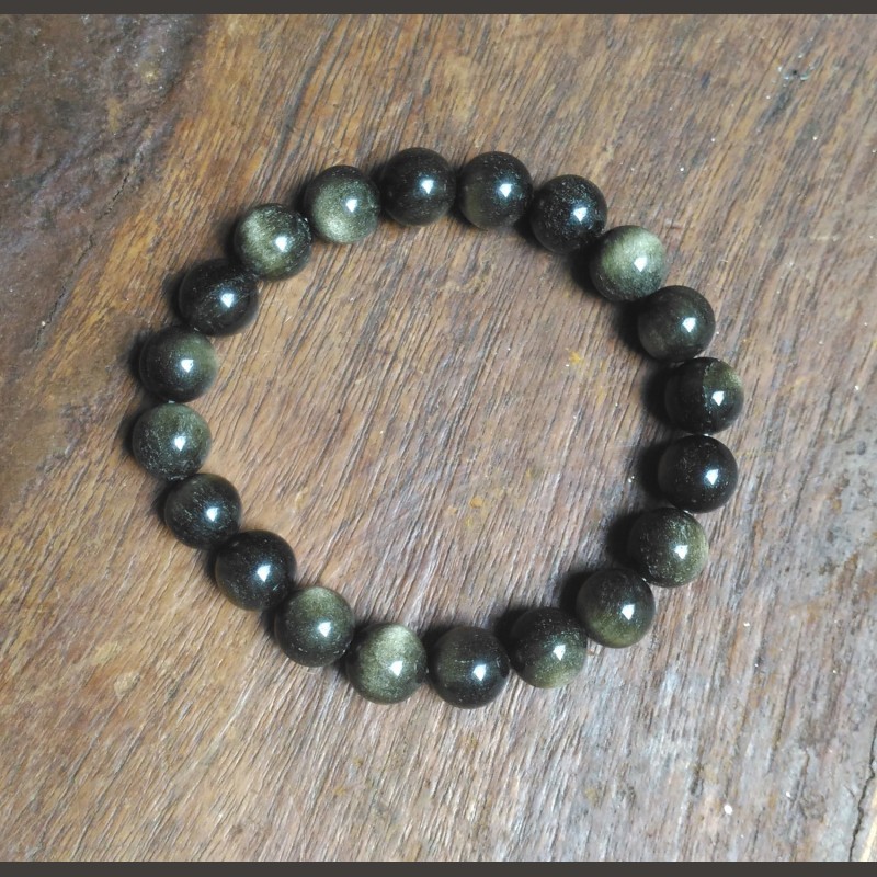 Obsidienne dorée - bracelet perles 10mm de Bracelets