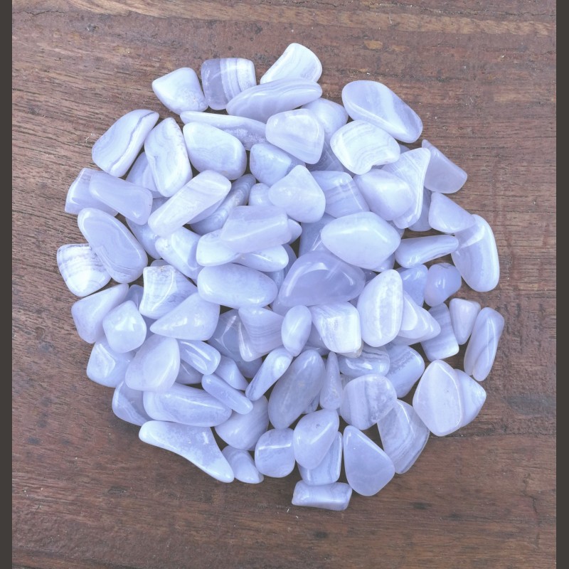 Gravillons de calcédoine bleue - 5ème chakra de Catalogue pierres et cristaux