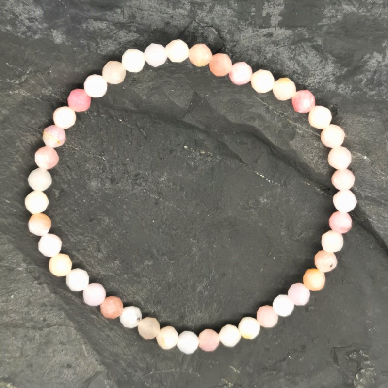 Opale rose - Bracelet facetté - 4e chakra de Bracelets