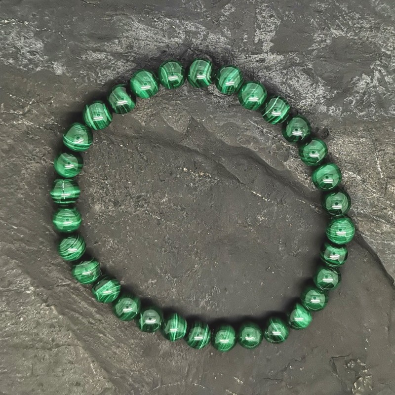 Malachite - Bracelet perles 6mm - 4e chakra de Bracelets