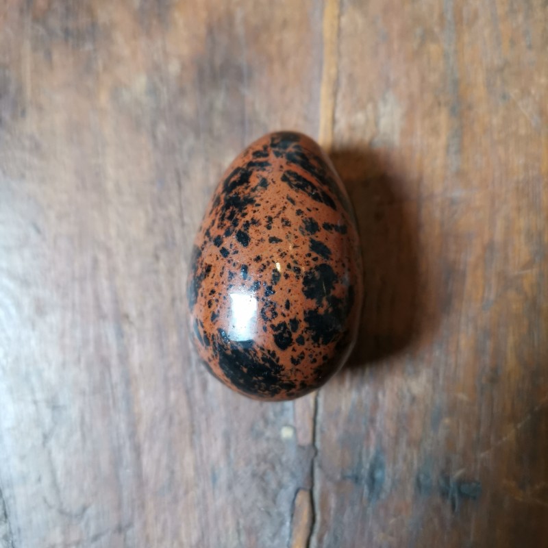 Obsidienne acajou - Œuf de yoni S - 1er chakra de Pierres du 1er chakra