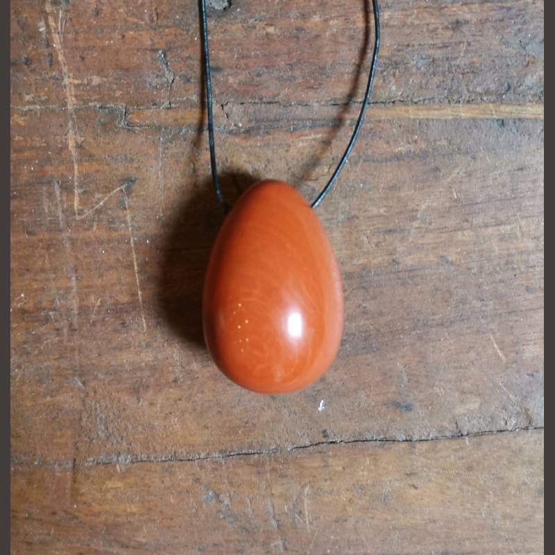Jaspe rouge - Œuf de yoni M percé - 1er chakra de Pierres du 1er chakra