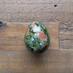 Unakite - Œuf de yoni L - chakra pistache de Pierres du chakra pistache