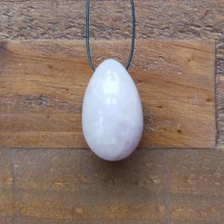 Quartz rose - Œuf de yoni S percé - 4ème chakra de Pierres du 4ème chakra