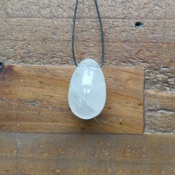 Cristal de roche - Œuf de yoni S percé - 6e chakra de Pierres du 6ème chakra