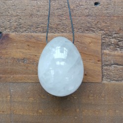 Cristal de roche - Œuf de yoni L percé - 6e chakra de Pierres du 6ème chakra