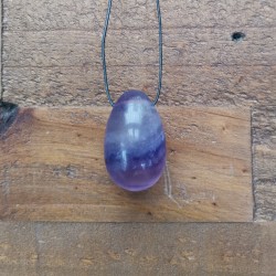 Fluorite - Œuf de de yoni S percé - 6e chakra de Œufs de Yoni - lithothérapie