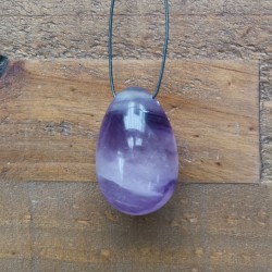 Fluorite - Œuf de de yoni M percé - 6e chakra de Œufs de Yoni - lithothérapie
