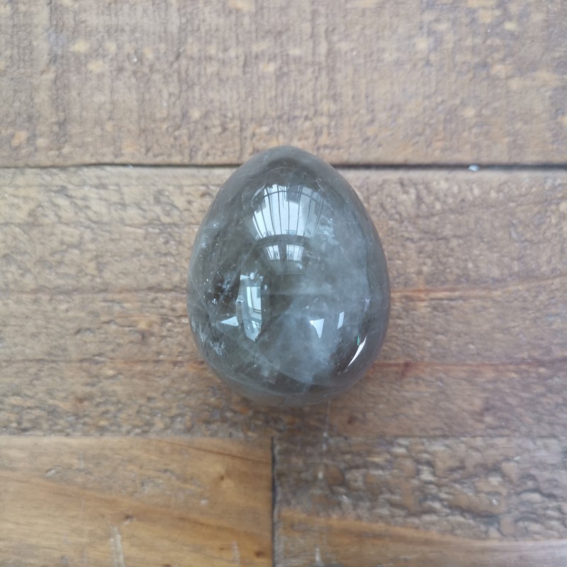 Quartz fumé - Œuf de yoni L - 1er chakra de Pierres du 1er chakra