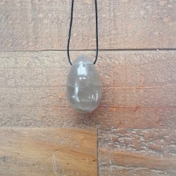 Quartz fumé - Œuf de yoni S percé - 1er chakra de Pierres du 1er chakra