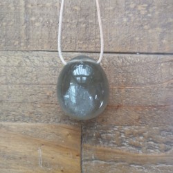 Quartz fumé - Œuf de yoni L percé - 1er chakra de Pierres du 1er chakra