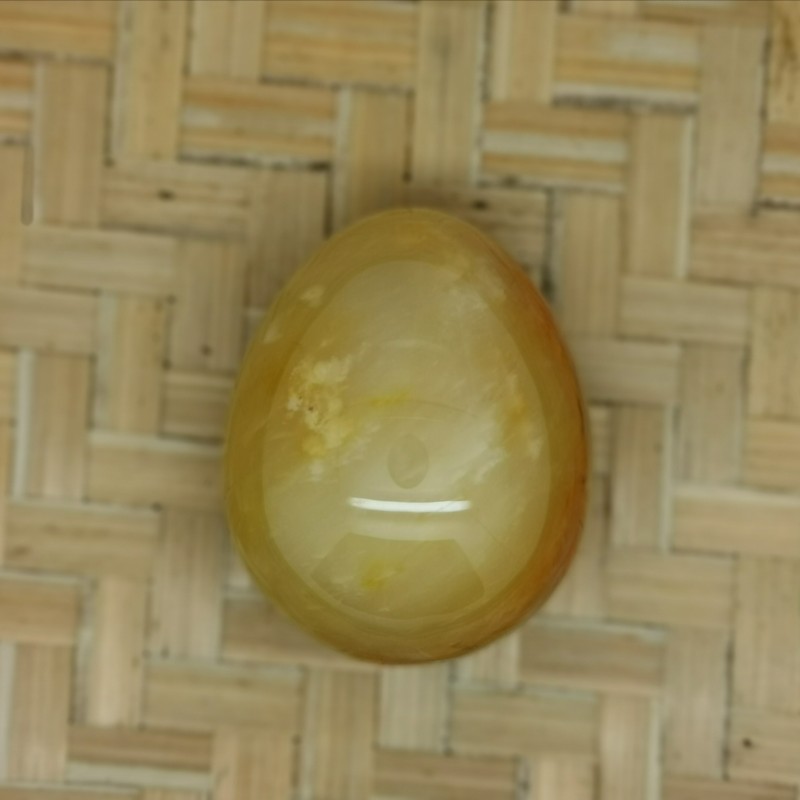 Quartz jaune - Œuf de yoni L - 3ème chakra de Pierres du 3ème chakra
