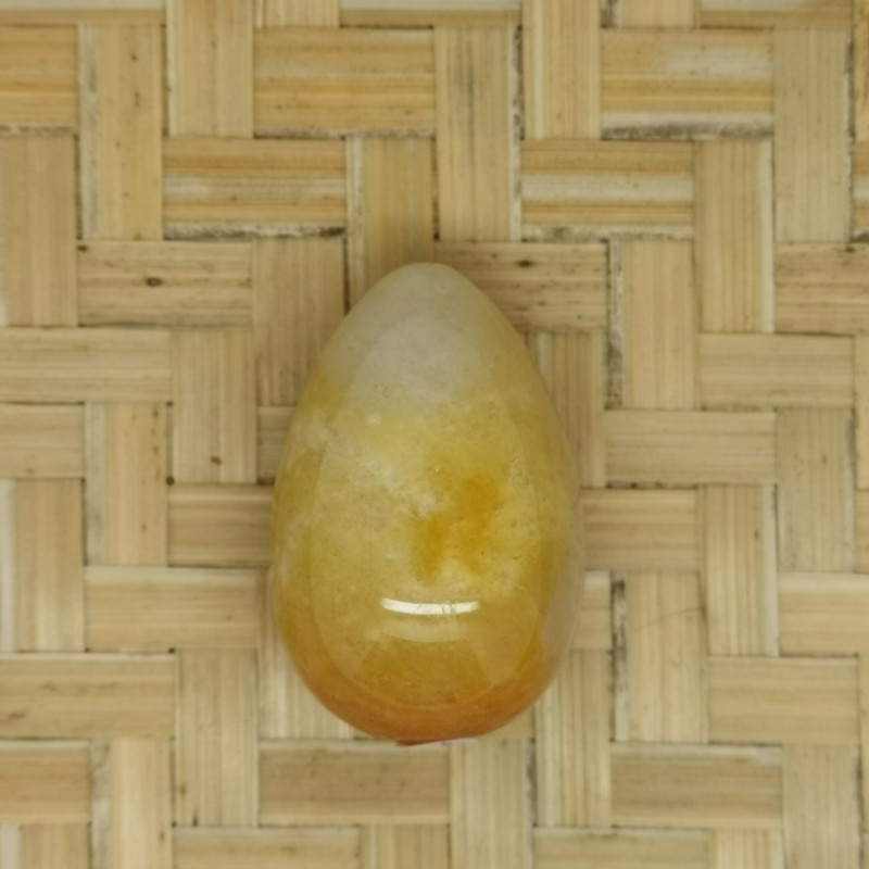 Quartz jaune - Œuf de yoni M - 3ème chakra de Pierres du 3ème chakra