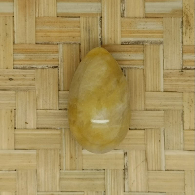 Quartz jaune - Œuf de yoni S - 3ème chakra de Pierres du 3ème chakra