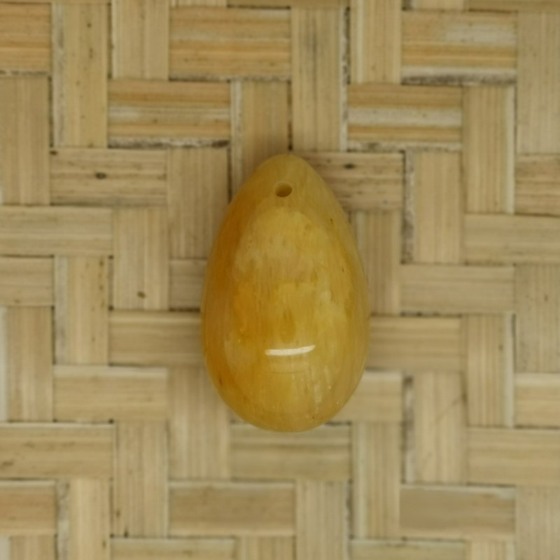 Quartz jaune - Œuf de yoni S percé- 3ème chakra de Pierres du 3ème chakra