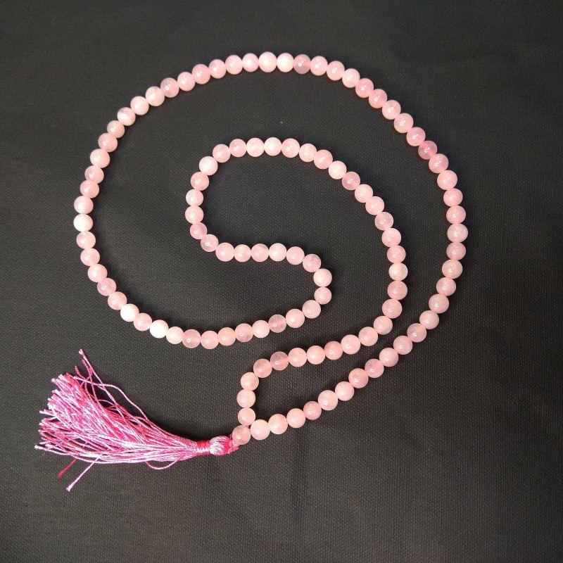 Mala en quartz rose - perles 8mm - 4e chakra de Catalogue pierres et cristaux