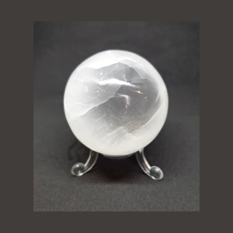 Sélénite - Sphère 8cm - 6e chakra de Catalogue pierres et cristaux