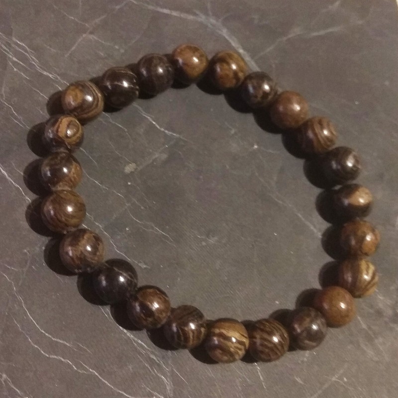 Stromatolite - bracelet perles 8mm - chakra bordeaux de Bracelets