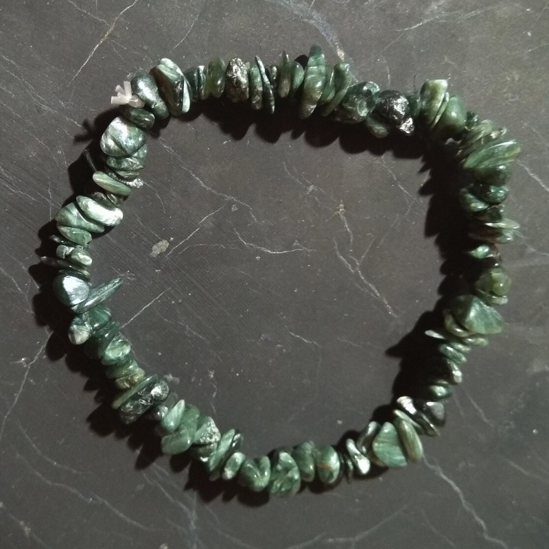 Séraphinite - bracelet baroque - 6e chakra + 4e chakra de Catalogue pierres et cristaux