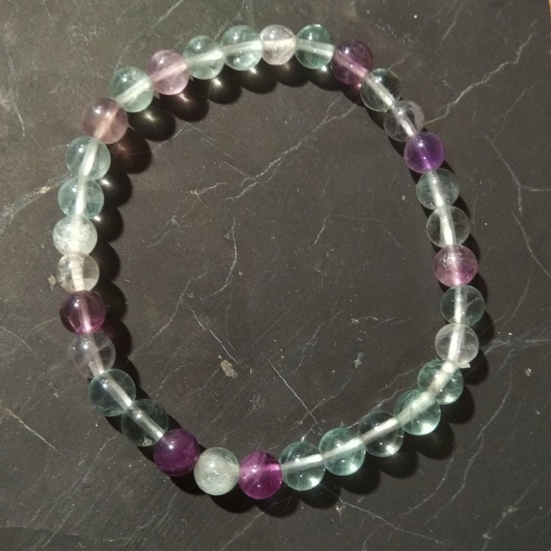 Fluorite - Bracelet perles 6mm - 6e chakra de Bracelets