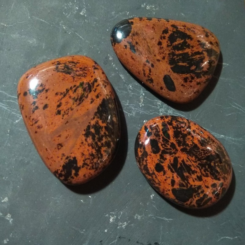Obsidienne acajou - pierre roulée - 1er chakra