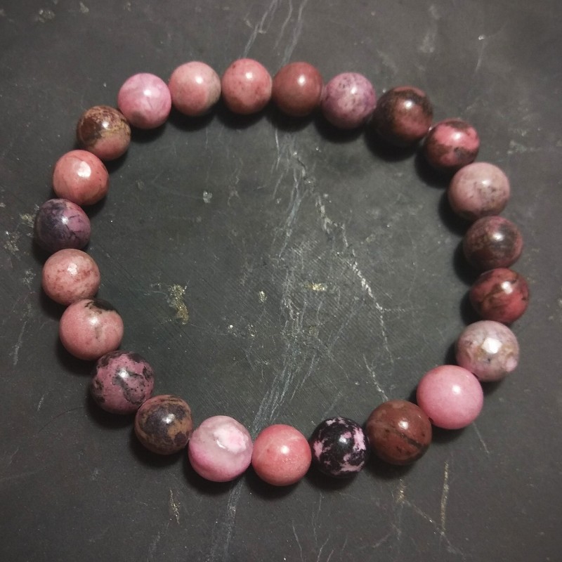 Rhodonite - bracelet perles 8mm de Catalogue pierres et cristaux