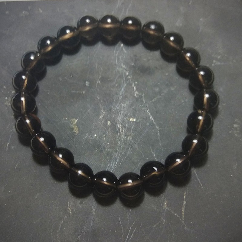 Quartz fumé - Bracelet perles 8mm- 1er chakra de Catalogue pierres et cristaux