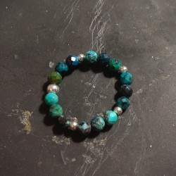 Chrysocolle - Bague elastique - chakra turquoise de Catalogue pierres et cristaux
