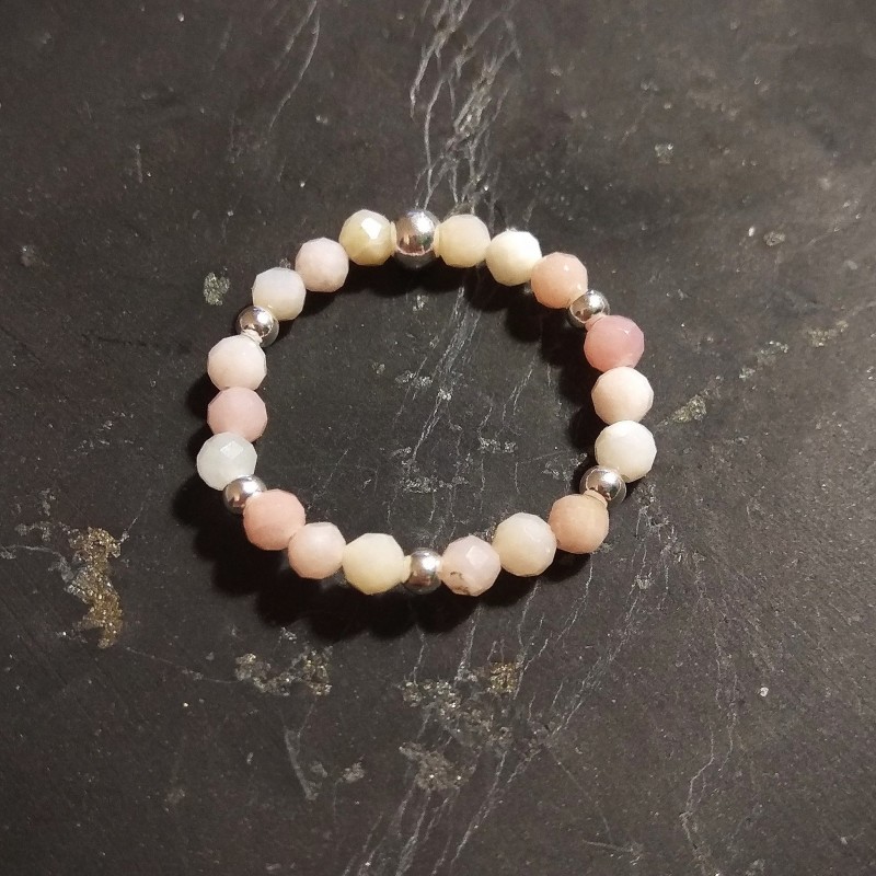 opale rose - Bague elastique - 4e chakra de Catalogue pierres et cristaux