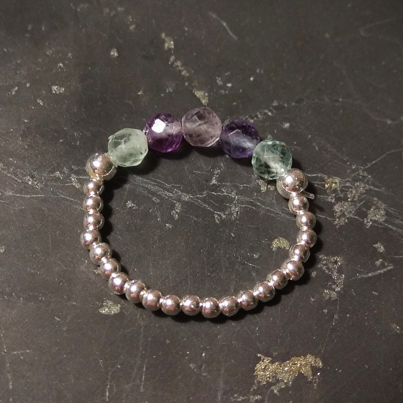 Fluorite - Bague elastique - 6e chakra de Catalogue pierres et cristaux