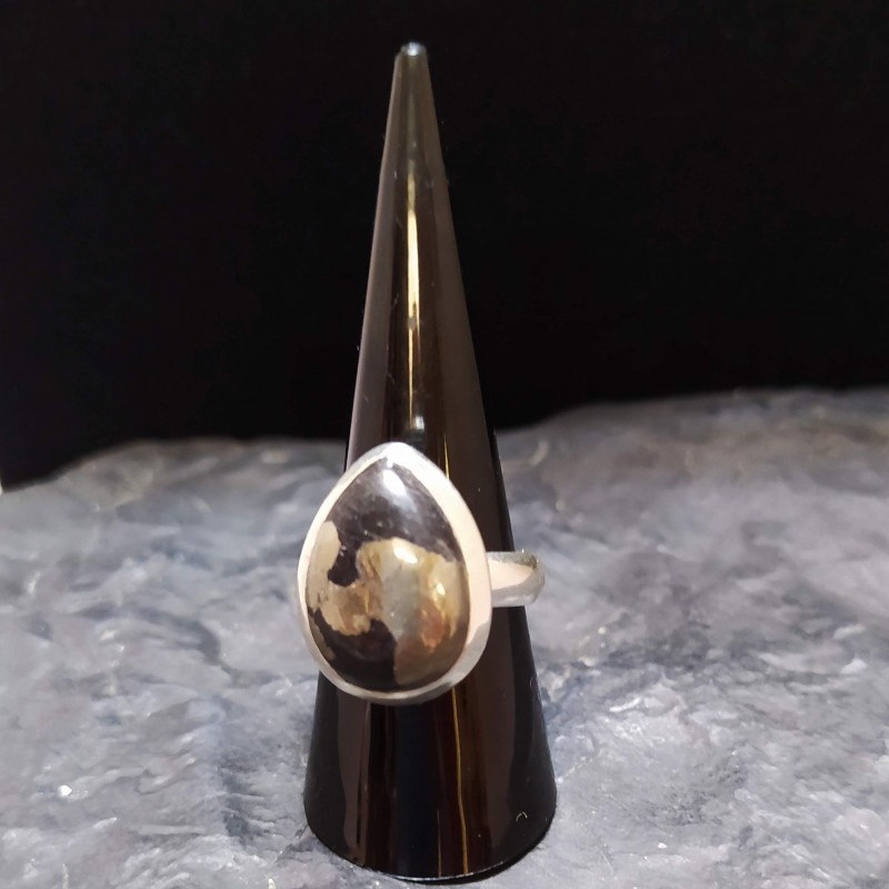 Pyrite - bague réglable en argent - 3ème chakra de Pierres & Cristaux - Pièces uniques