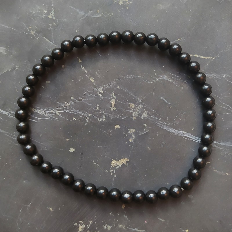Jais - Bracelet perles 4mm- 1er chakra de Catalogue pierres et cristaux