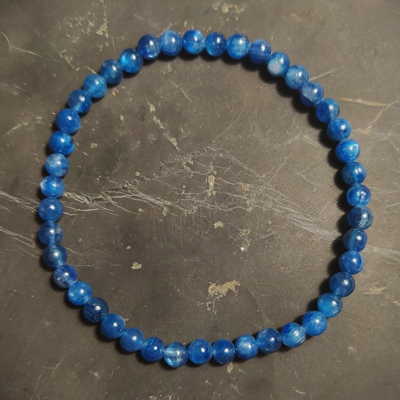 Cyanite - Bracelet perles 4mm - 5e chakra de Catalogue pierres et cristaux