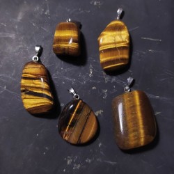 Œil de tigre - pendentif bélière - 3e chakra de Catalogue pierres et cristaux