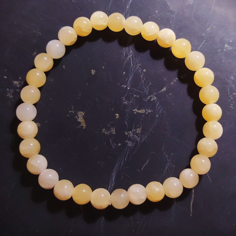 Calcite orange - bracelet perles 6mm - chakra pistache de Catalogue pierres et cristaux